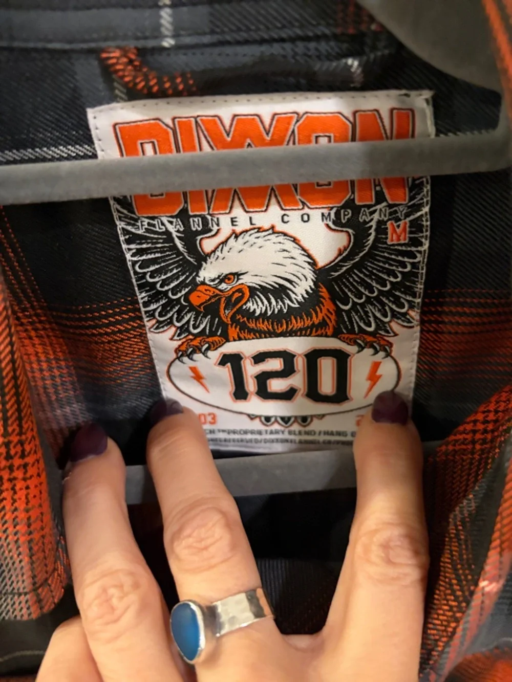 DIXXON Gray and Orange Plaid Button-Down Shirt - Picture 4 of 4